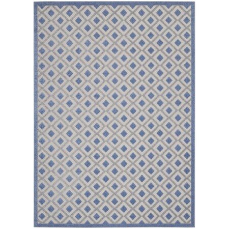 Homeroots 8 x 11 ft. Blue & Gray Indoor & Outdoor Area Rug 385160